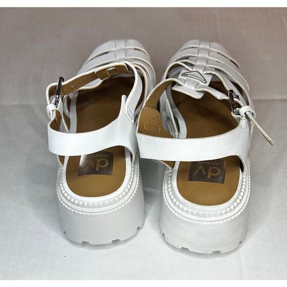 Dolce Vita Loera White Faux Leather Fisherman Chunky Sandals Size 6 - Picture 2 of 7